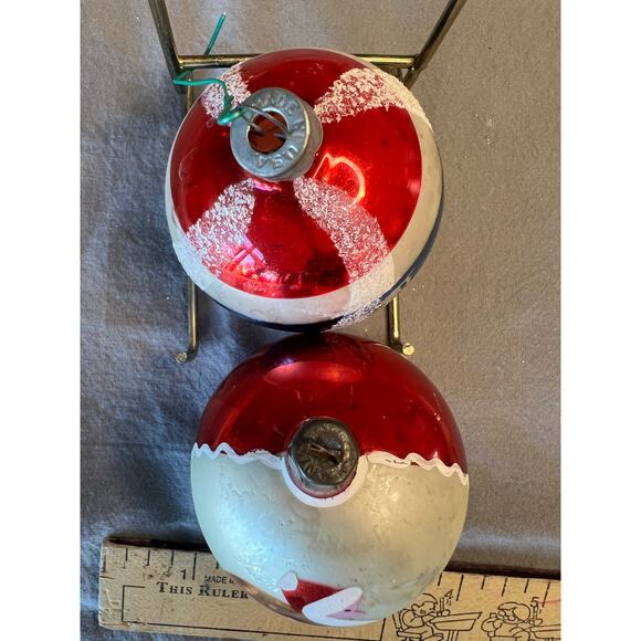 Vintage Christmas Ornaments: Santa & Striped - Picture 5 of 7